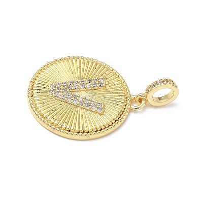 Brass Micro Pave Clear Cubic Zirconia Pendants KK-L253-17G-V-1