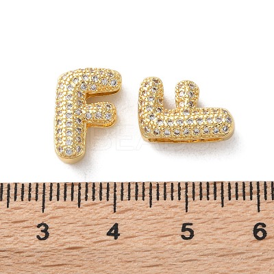 Rack Plating Brass Micro Pave Cubic Zirconia Slide Charms KK-C084-34G-F-1
