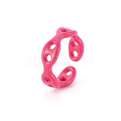 Spray Painted Brass Cuff Rings RJEW-S045-104-NR-1