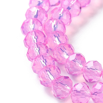 Baking Paint Transparent Glass Beads Strands DGLA-A034-J8MM-D05-1