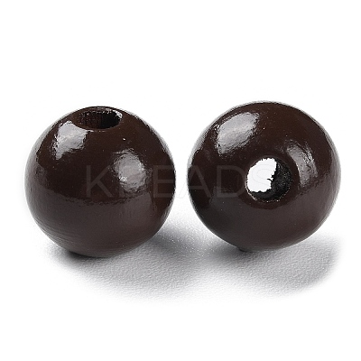 Spray Painted Natural Wood Beads WOOD-R272-02C-1
