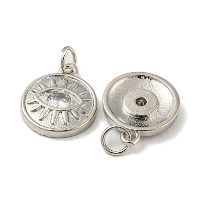 Rack Plating Brass Micro Pave Cubic Zirconia Pendants KK-A200-19P-1
