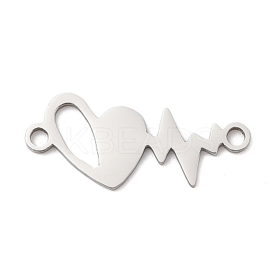 201 Stainless Steel Heart Connector Charms STAS-Q341-05P-1
