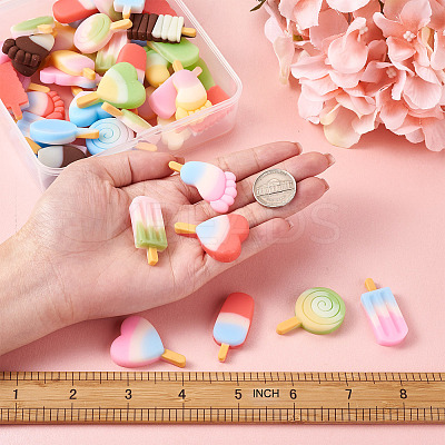 60Pcs 6 Style Resin Decoden Cabochons RESI-TA0001-36-1