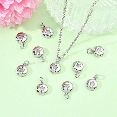 SHEGRACE Brass Clear Cubic Zirconia Charms XGRQ3P174-593P-1