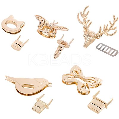 Zinc Alloy Bag Twist Lock Accessories AJEW-PH0017-40-1