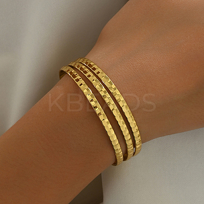 201 Stainless Steel Triple Layer Cuff Bangles RJ3221-2-1
