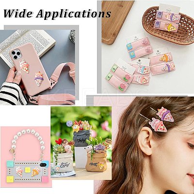 30Pcs 5 Styles Opaque Resin Imitation Animal Pizza Cabochons RESI-CJ0003-67-1