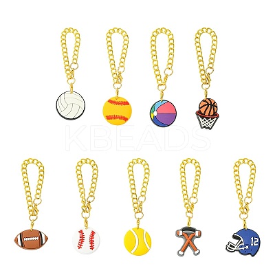9Pcs 9 Styles Ball Game PVC Plastic Cup Charms HJEW-CJ0001-18-1