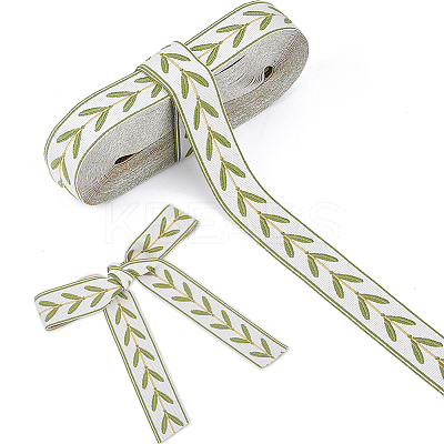 12.75M Polyester Leaf Pattern Ribbon OCOR-DC0001-28C-1