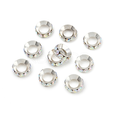 Brass Rhinestone Spacer Beads RB-A020-10mm-28S-1