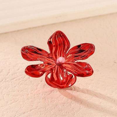 Adjustable Alloy Flower Finger Rings for Women LS-RJEW-B124-01C-1