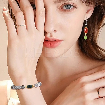 20Pcs Natural Carnelian Connector Charms PALLOY-YW00101-01-1