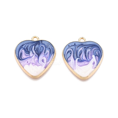 Rack Plating Alloy Enamel Pendants ENAM-N056-366KCG-05-1