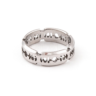 Stainless Steel Cutting Blade Finger Ring for Men Women LS-RJEW-L117-01P-1
