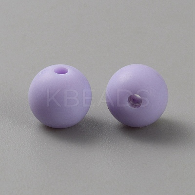Acrylic Frosted Round Beads FACR-WH0001-06A-08-1
