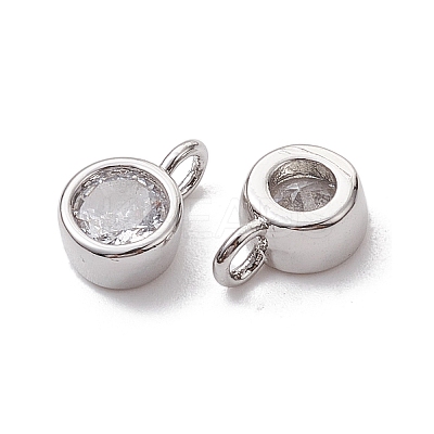 Brass Micro Pave Clear Cubic Zirconia Pendants KK-K360-13P-1