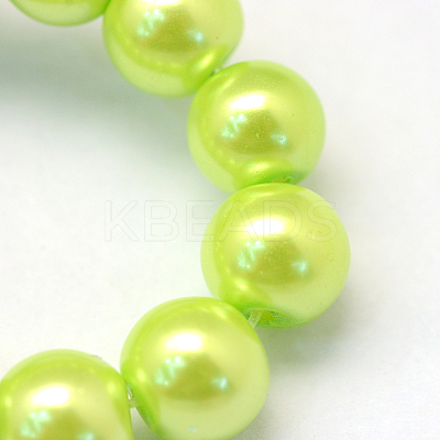 Baking Paint Pearlized Glass Pearl Round Bead Strands X-HY-Q330-8mm-66-1