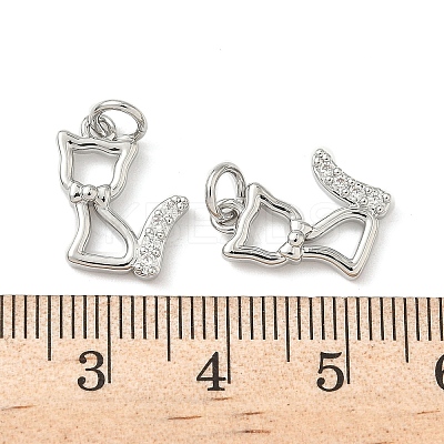 Brass Micro Pave Clear Cubic Zirconia Pendants KK-H076-19P-1