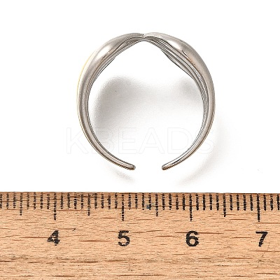 Bowknot 304 Stainless Steel Open Cuff Rings for Women RJEW-G339-05GP-02-1