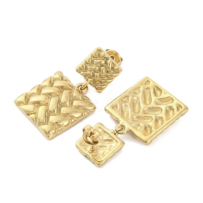 Ion Plating(IP) 304 Stainless Steel Stud Earrings for Women EJEW-N054-12G-1