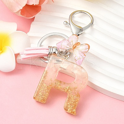 Resin & Acrylic & Faux Suede Tassel Keychain KEYC-YW00123-18-1