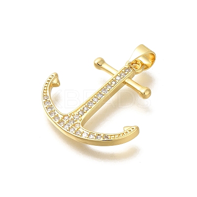 Rack Plating Brass Micro Pave Cubic Zirconia Pendants KK-Z086-68G-03-1