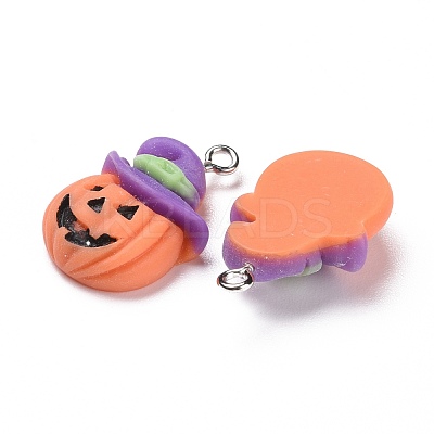 Halloween Opaque Resin Pendants RESI-G028-08P-1