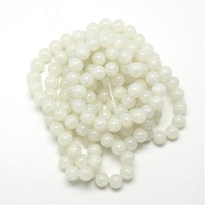 Baking Paint Crackle Glass Bead Strands DGLA-Q023-8mm-YS1-1