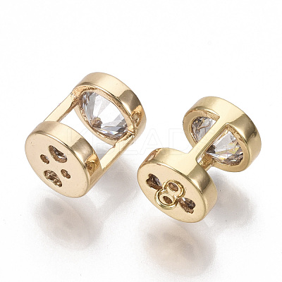 Brass Cubic Zirconia Charms KK-S356-067C-NF-1