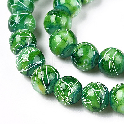 Drawbench Glass Round Beads GLAD-WH0001-01-23-1