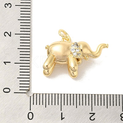 Brass Micro Pave Clear Cubic Zirconia Pendants KK-Z073-22G-1