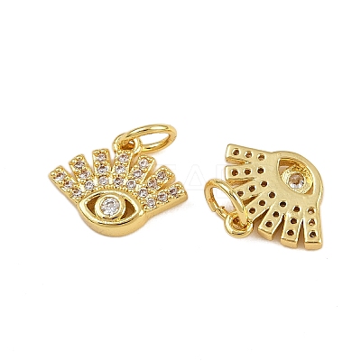 Brass Micro Pave Cubic Zirconia Pendants KK-D424-04G-1