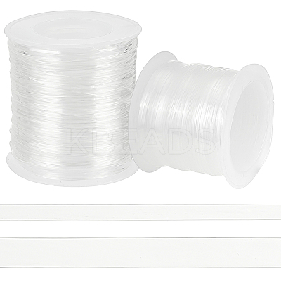 2 Rolls 2 Styles Invisible Stretchy TPU Plastic Transparent Elastic Strap FIND-BC0004-80-1