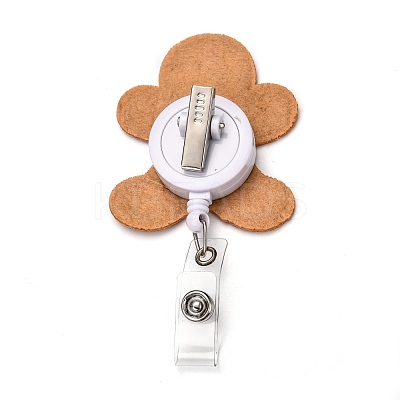Christmas Gingerbread Man Felt & ABS Plastic Badge Reel AJEW-I053-04-1
