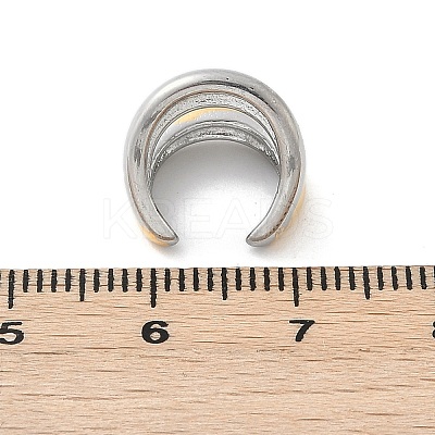 304 Stainless Steel Two-layer C-Shaped Cuff Earrings EJEW-M073-10PG-01-1