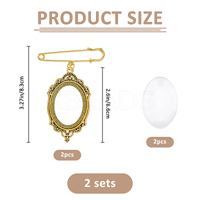 4Pcs Iron Brooch JEWB-FH00032-1