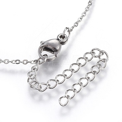 Brass Micro Pave Cubic Zirconia Pendant Necklaces NJEW-O108-29P-1