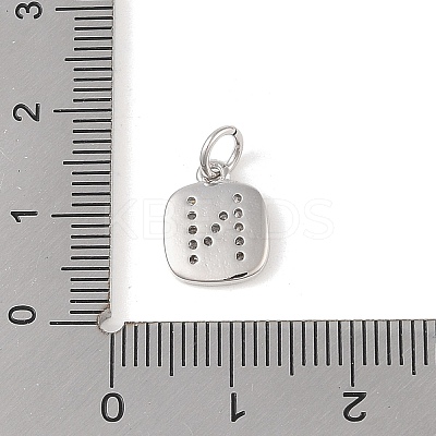 Rack Plating Brass Micro Pave CLear Cubic Zirconia Charms KK-E110-14P-N-1