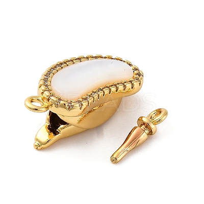 Brass Micro Pave Clear Cubic Zirconia Box Clasps KK-P291-25G-1