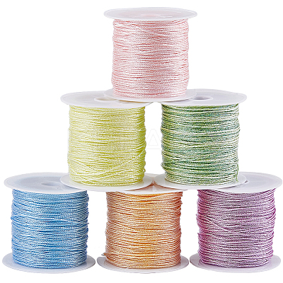 6 Rolls 6 Colors 12-Ply Polyester Metallic Thread OCOR-SC0001-06A-1