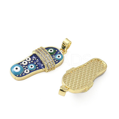 Brass Micro Pave Cubic Zirconia Pendants KK-H076-12G-1