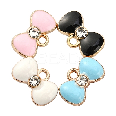 40Pcs 4 Colors Alloy Enamel Charms ENAM-CJ0002-34-1