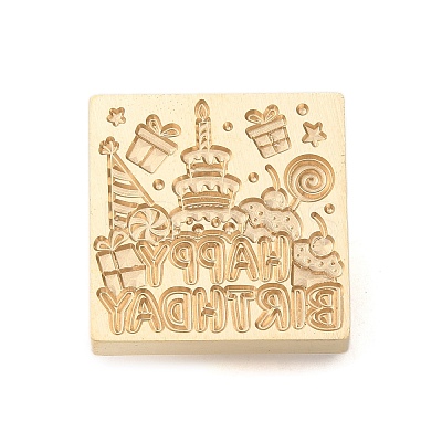 Golden Tone Wax Seal Brass Stamp Heads AJEW-U008-02G-15-1