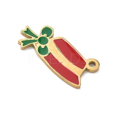 304 Stainless Steel Enamel Christmas Theme Charms STAS-Z164-01G-02-1