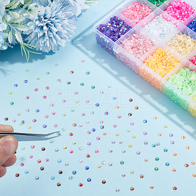 21600Pcs 18 Colors Half Round Opaque Resin Cabochons MRMJ-GO0001-10B-1