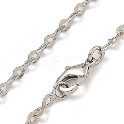 Brass Heart Link Chain Necklaces for Women NJEW-U011-10P-1