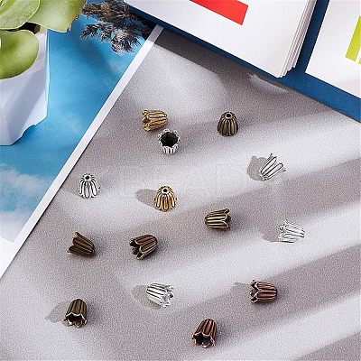 240Pcs c Multi-Petal Tibetan Style Alloy Bead Caps FIND-NB0002-03-1