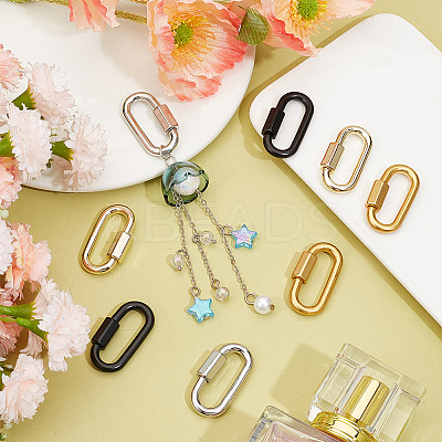 8Pcs 4 Colors Alloy Screw Carabiner Lock Charms FIND-UN0003-30-1