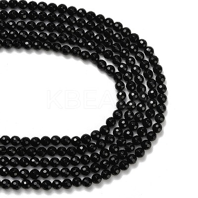 Natural Black Onyx Beads Strands X-G-C280-B01-6mm-1